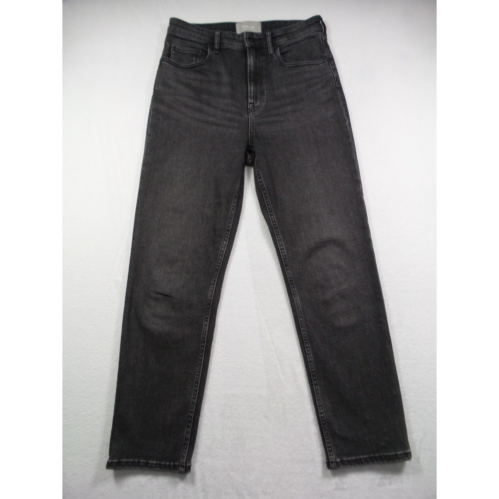 Everlane Jeans Womens Size 27 Black Denim The‎ High Rise Ankle Straight Leg